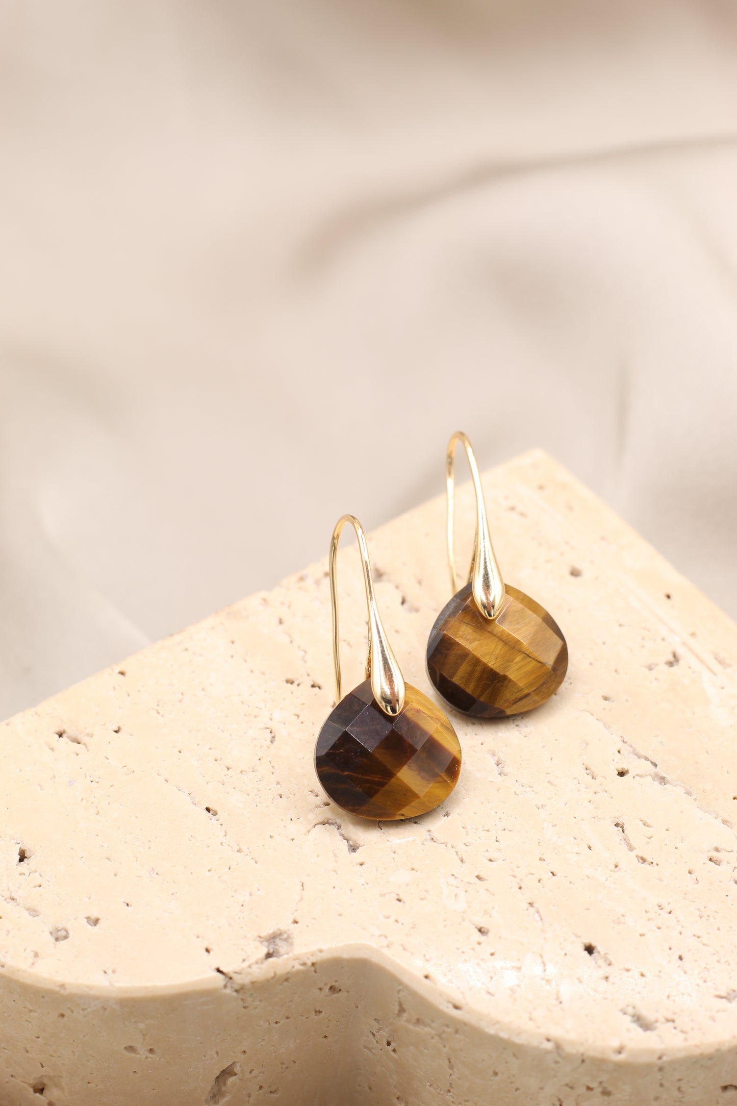 Courage & Strength | Tigers Eye droplet earrings