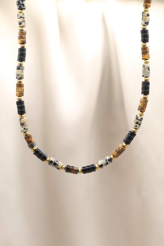 Playful Confidence | Tigers Eye & Dalmation Jasper Necklace