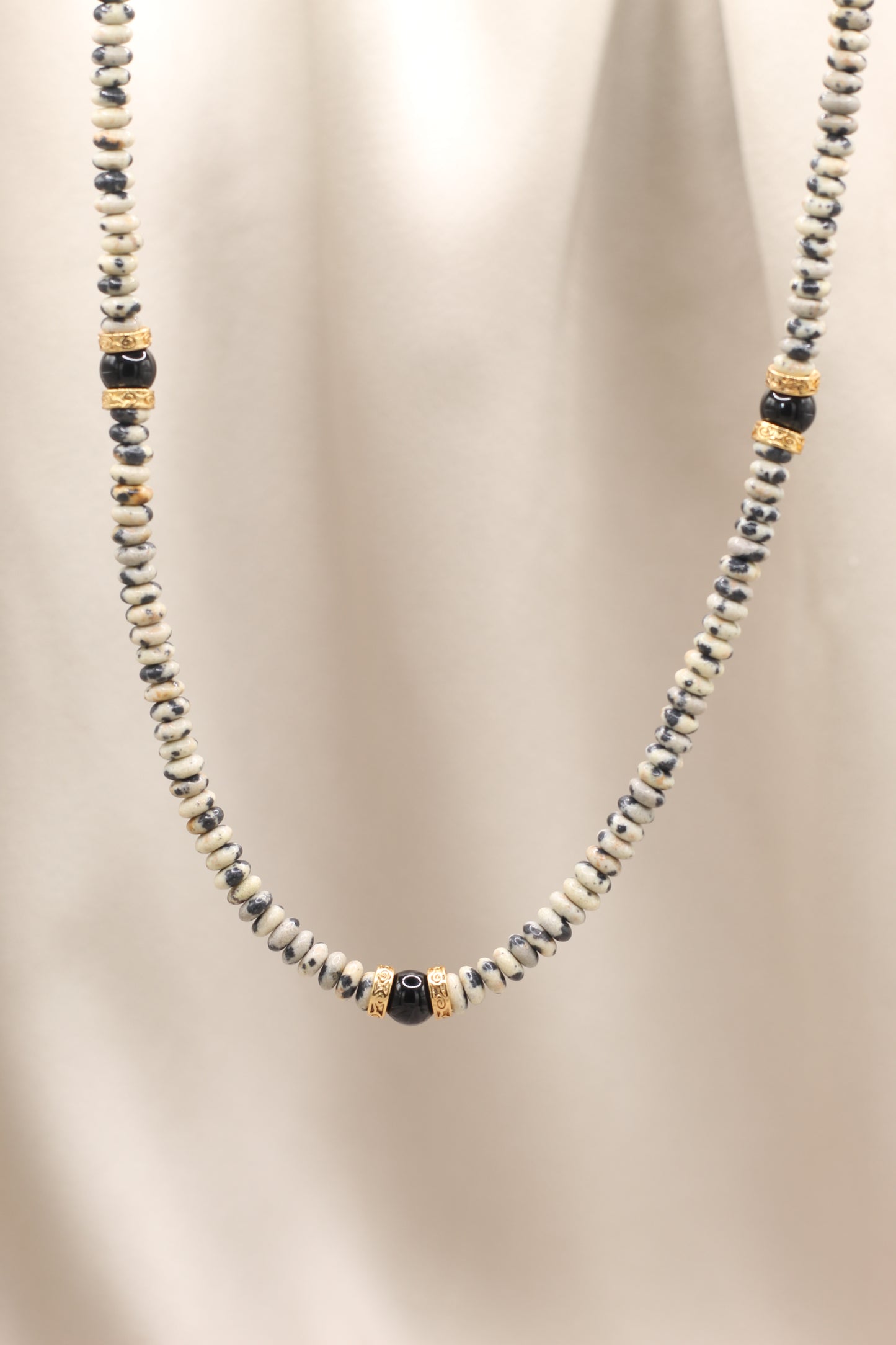 Rooted Mischief | Dalmation Jasper & Black Agate Necklace