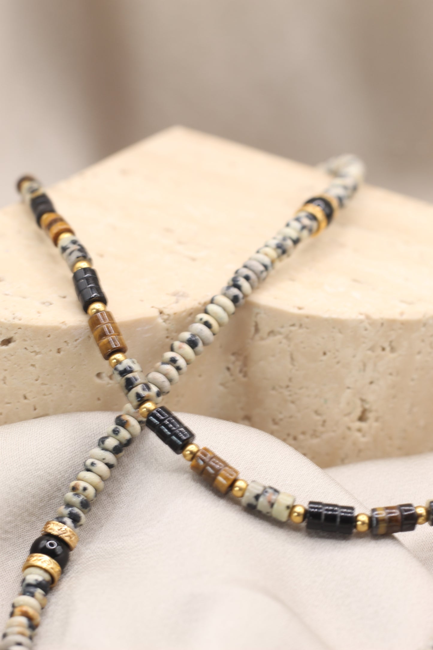 Playful Confidence | Tigers Eye & Dalmation Jasper Necklace