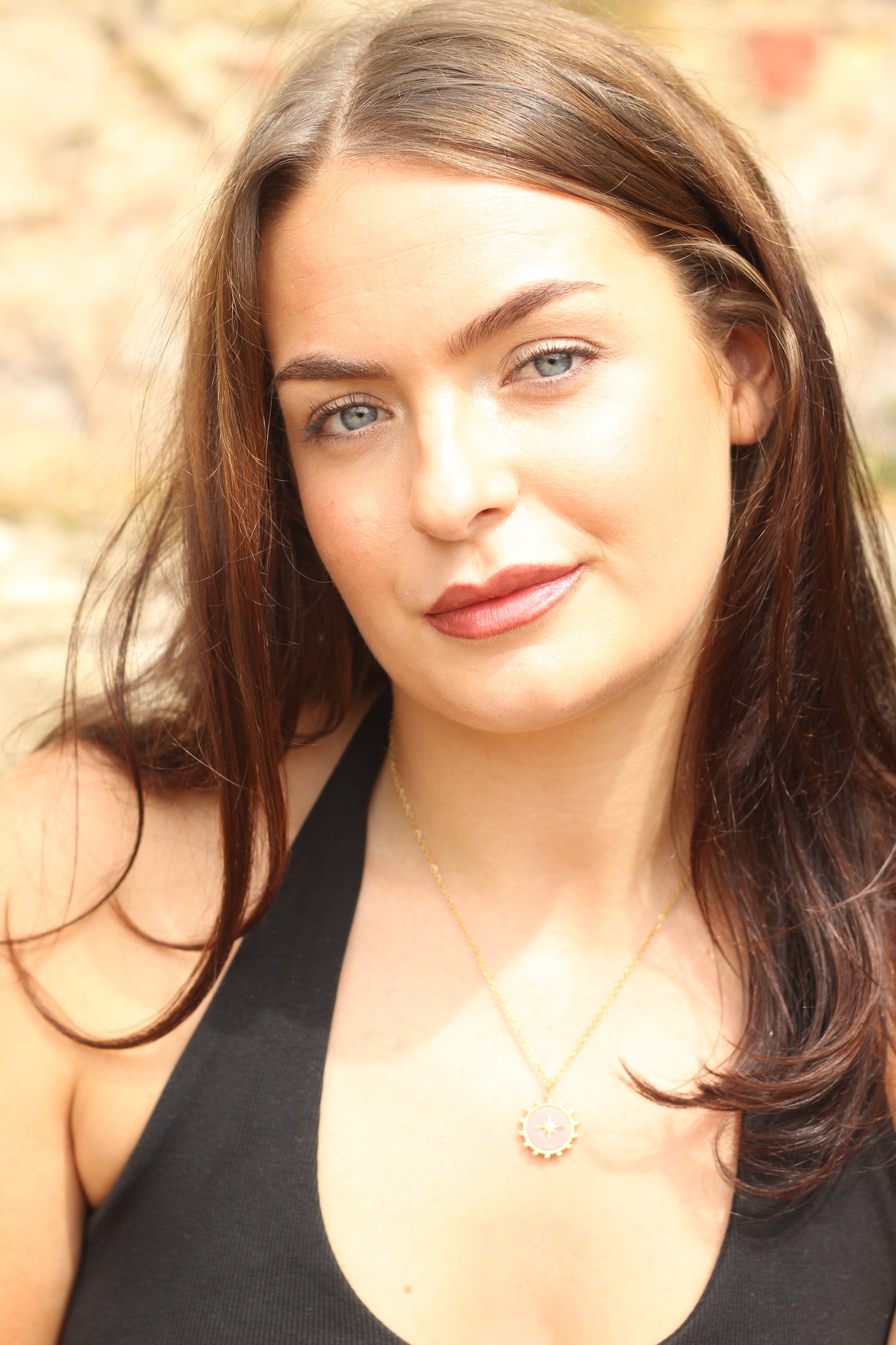 Joy & Vitality | Sunstone compass pendant necklace