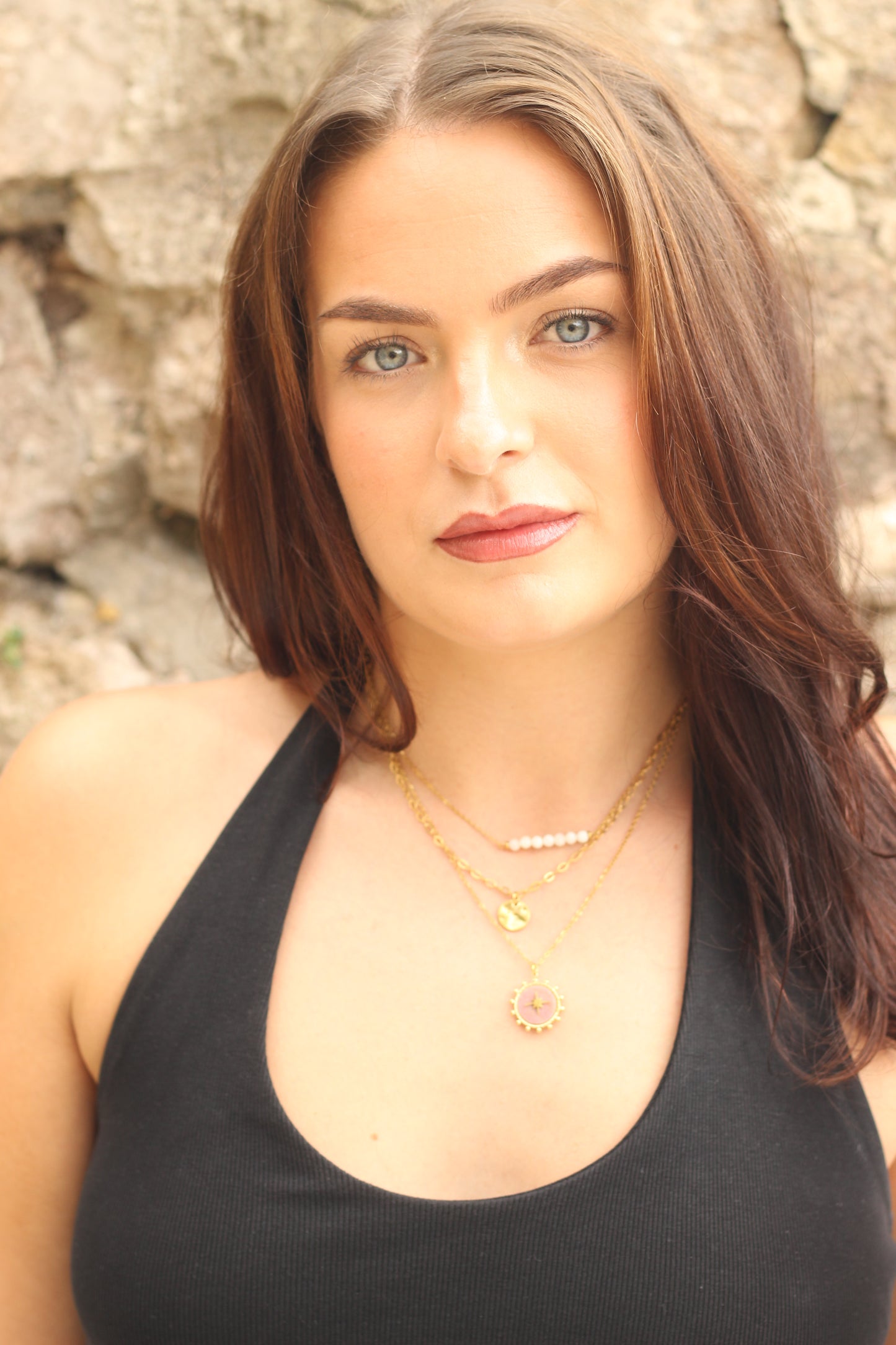 Joy & Vitality | Sunstone compass pendant necklace