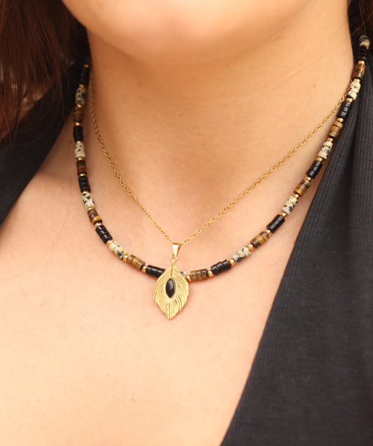 Playful Confidence | Tigers Eye & Dalmation Jasper Necklace