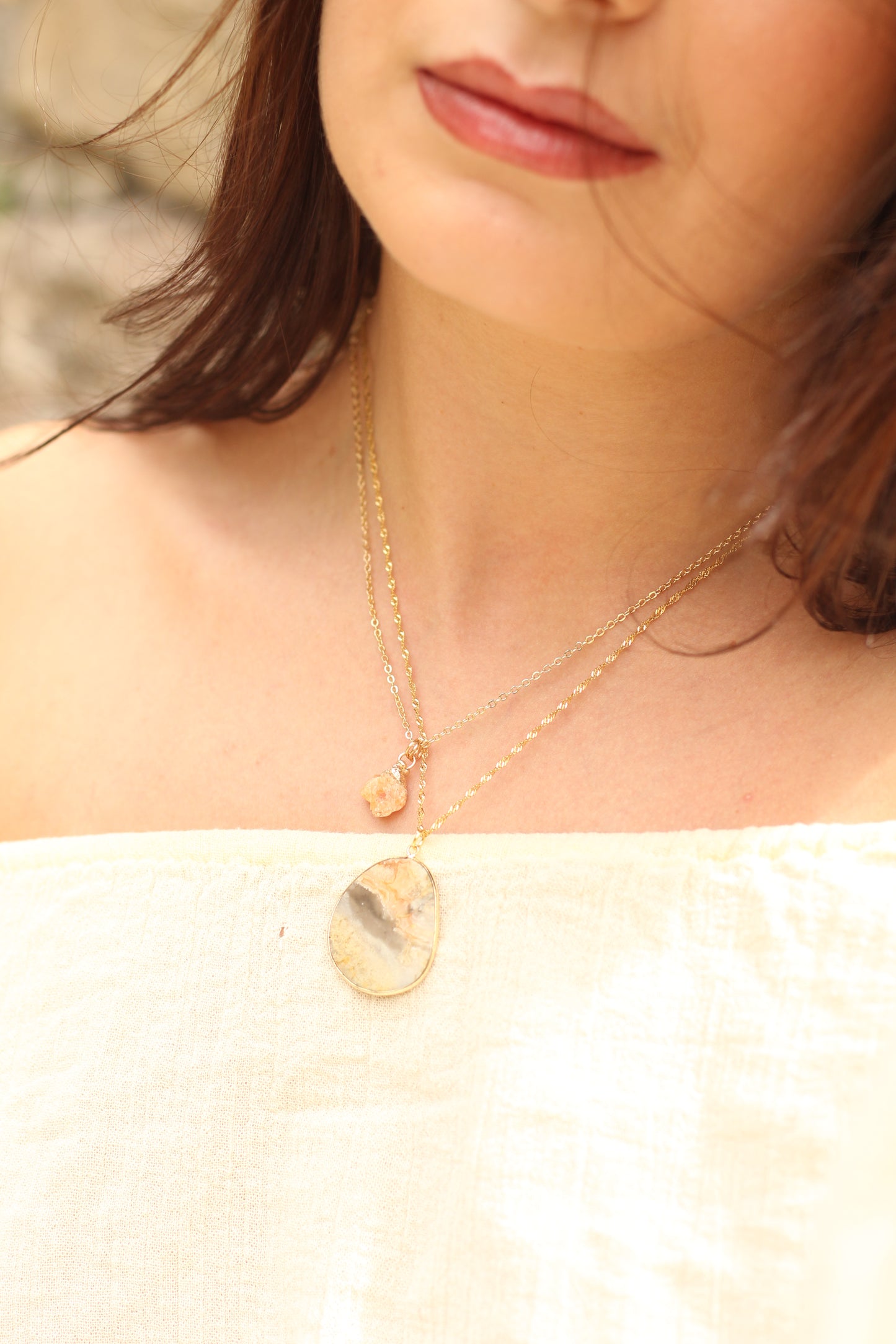 Joy & Abundance | Gold Citrine rough pendant necklace