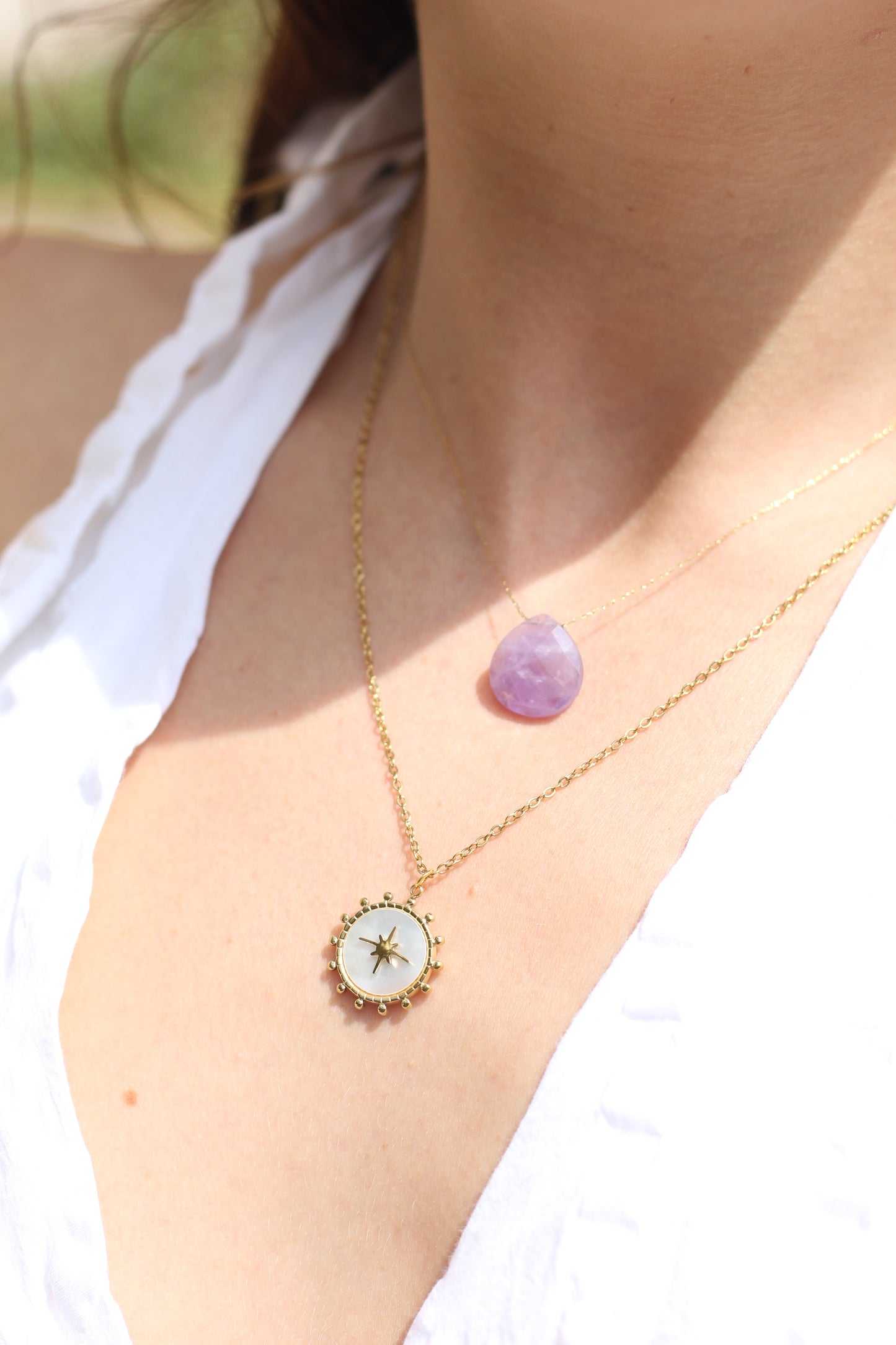Peace & Calm | Amethyst droplet necklace