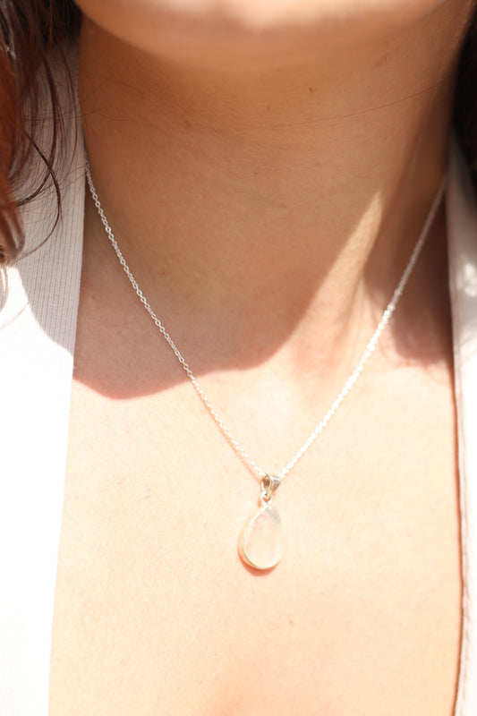 Libyan Desert Glass Teardrop Necklace