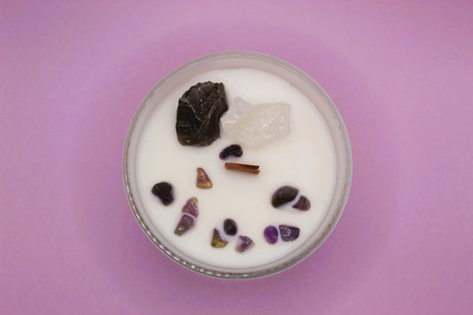 Seasalt & Lotus Candle Infused With Celestite & Selenite