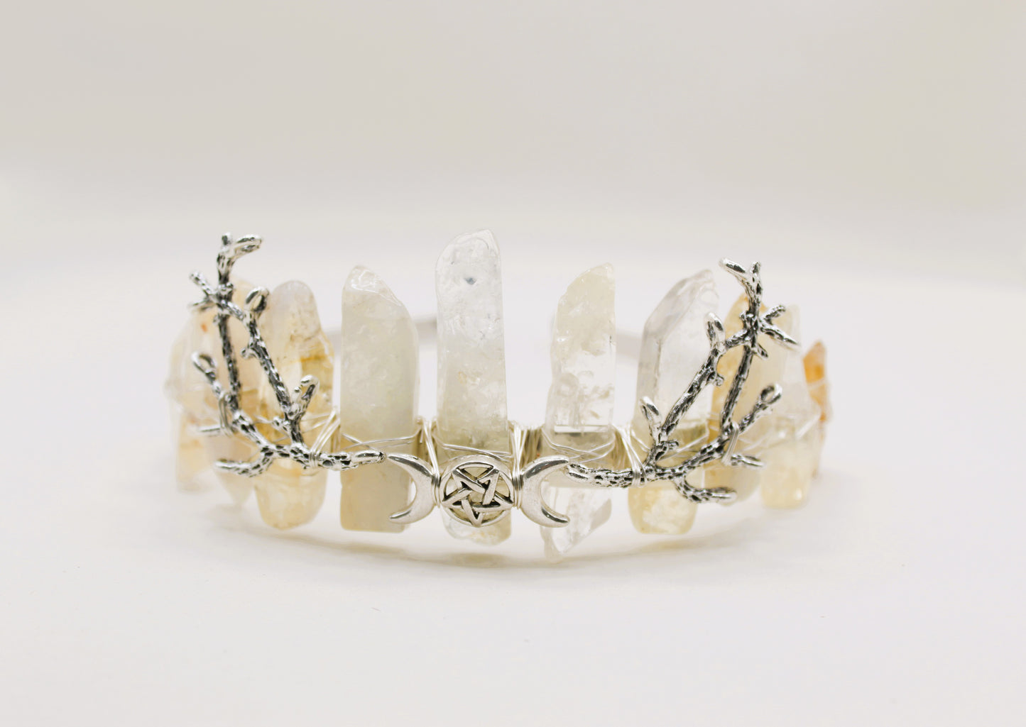 silver and citrine crown
