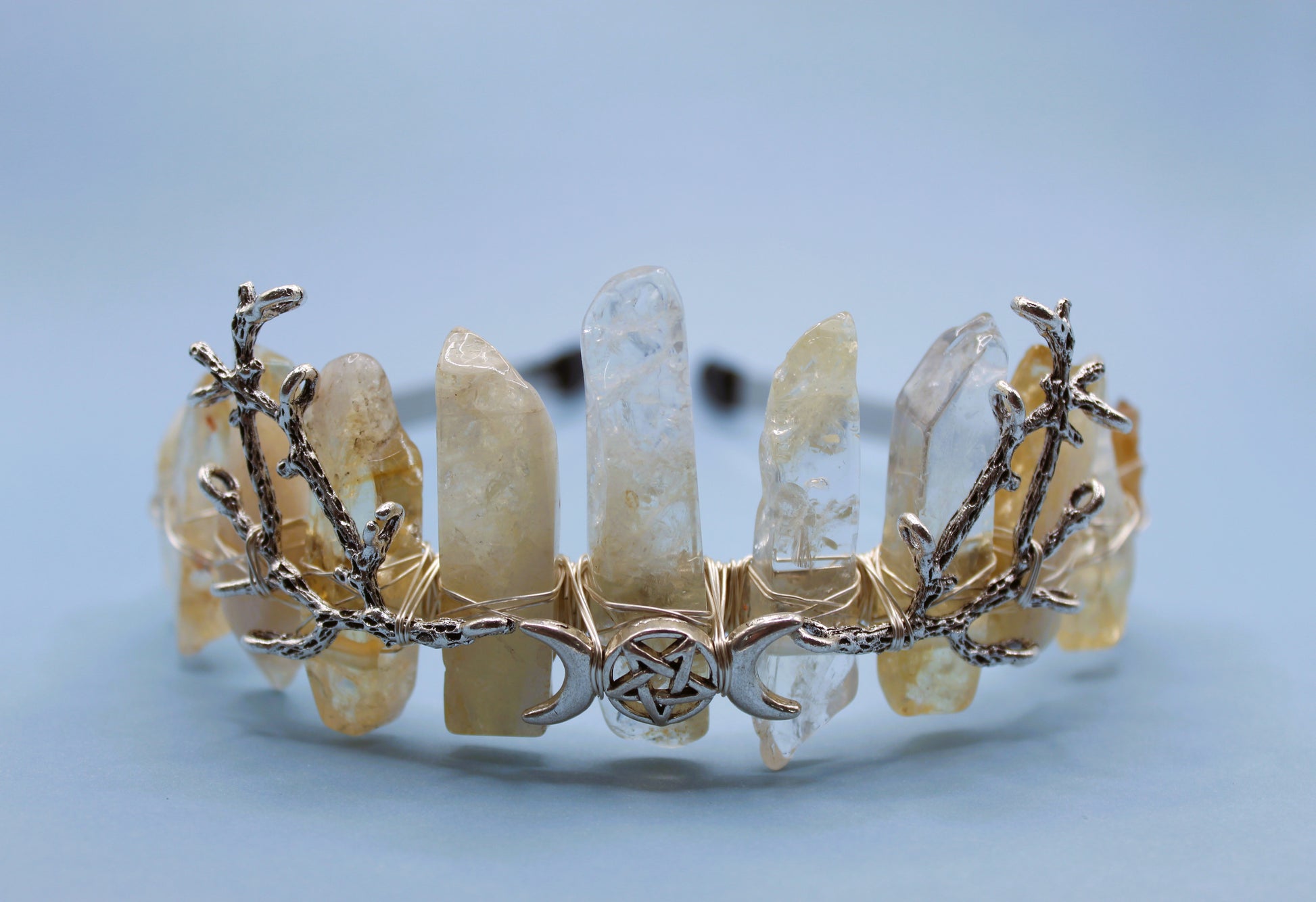 yellow citrine crystal headband