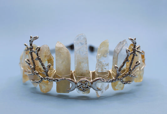 yellow citrine crystal headband