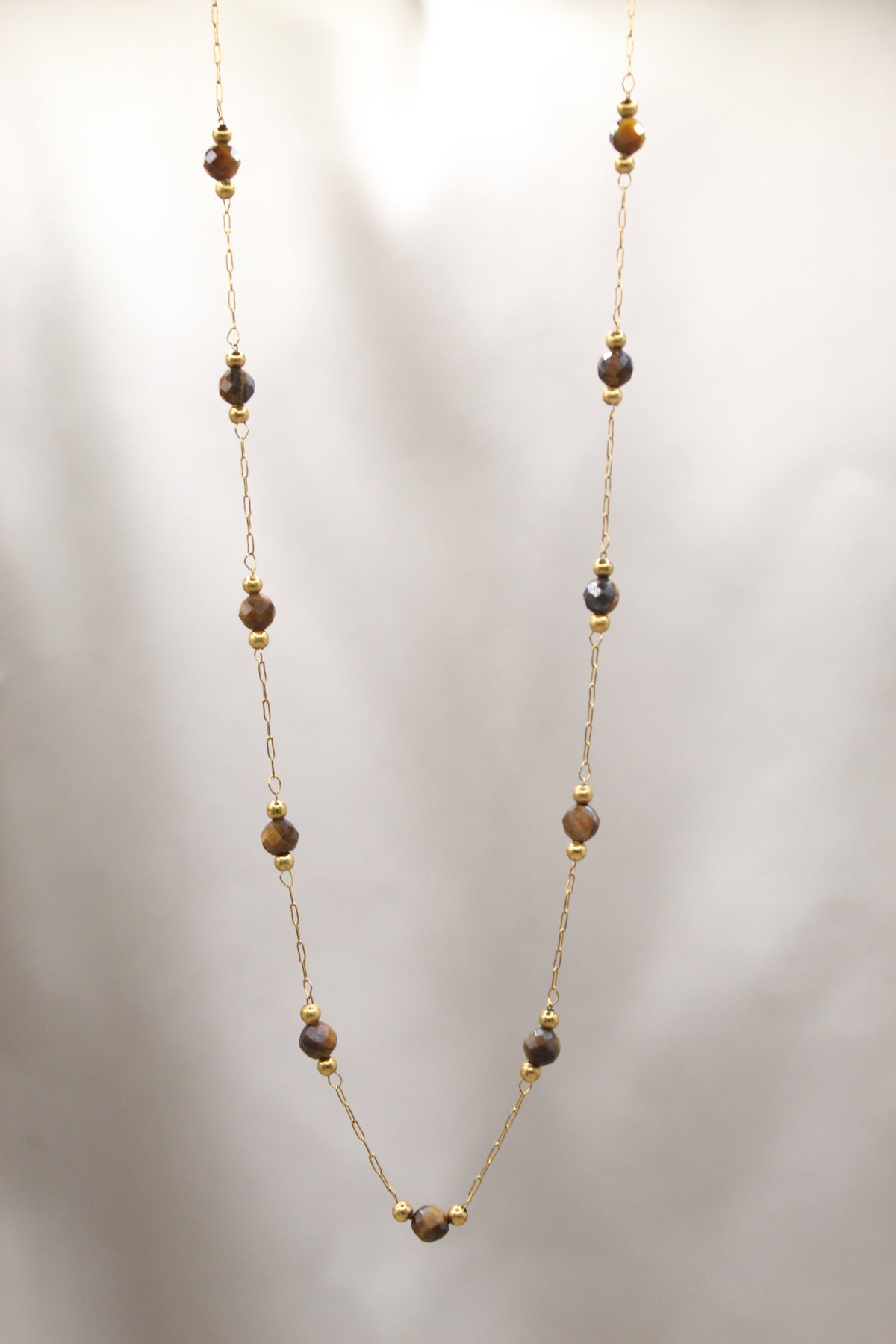 Courage & Strength | Tigers Eye delicate spacer chain necklace