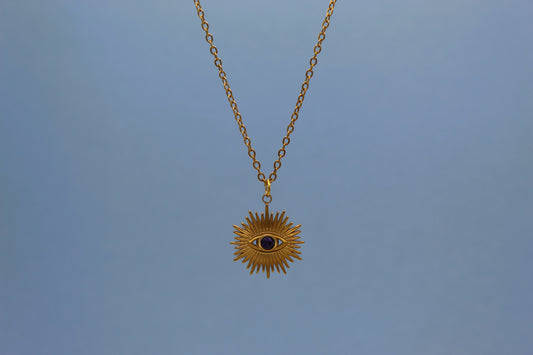 Lapis Lazuli 14K Gold Plated Eye pendant