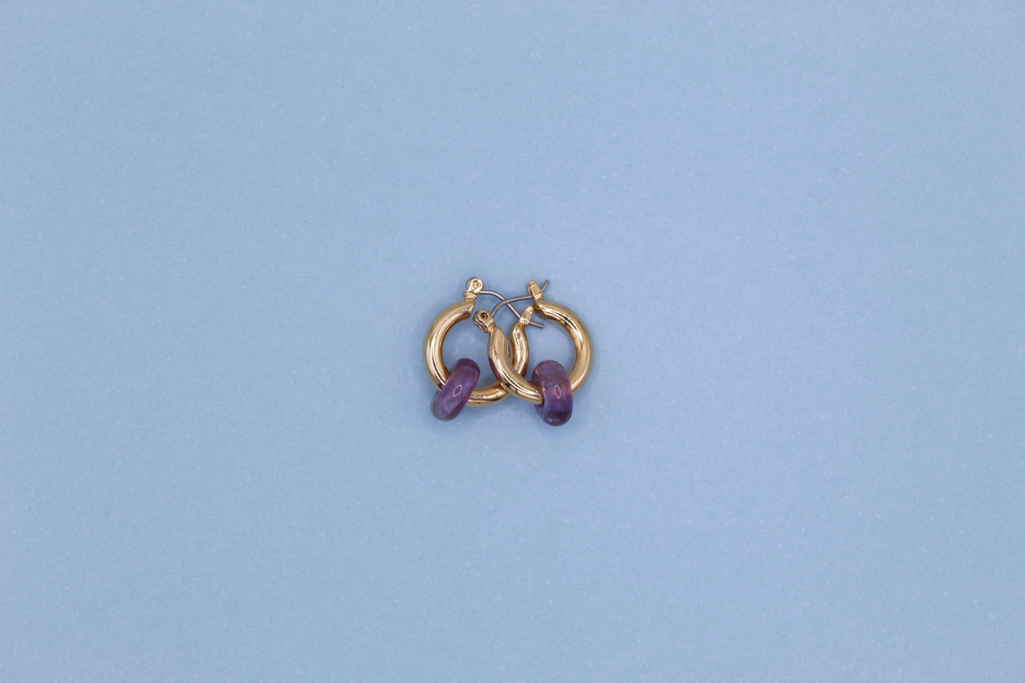 amethyst and gold earrings 
