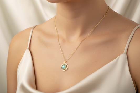 Clarity & Truth | Amazonite Mandala necklace