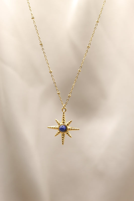 Wisdon & Intuition | Lapis Lazuli gold star necklace