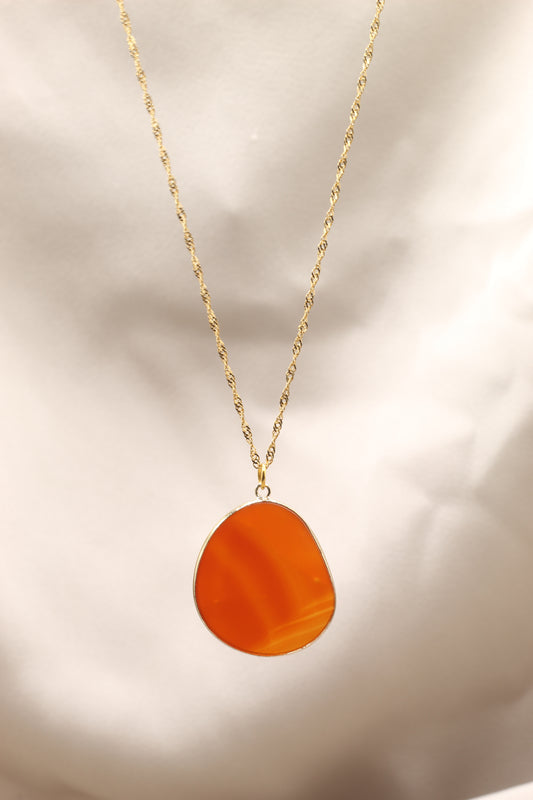 Creativity & Confidence | Carnelian large slice necklace