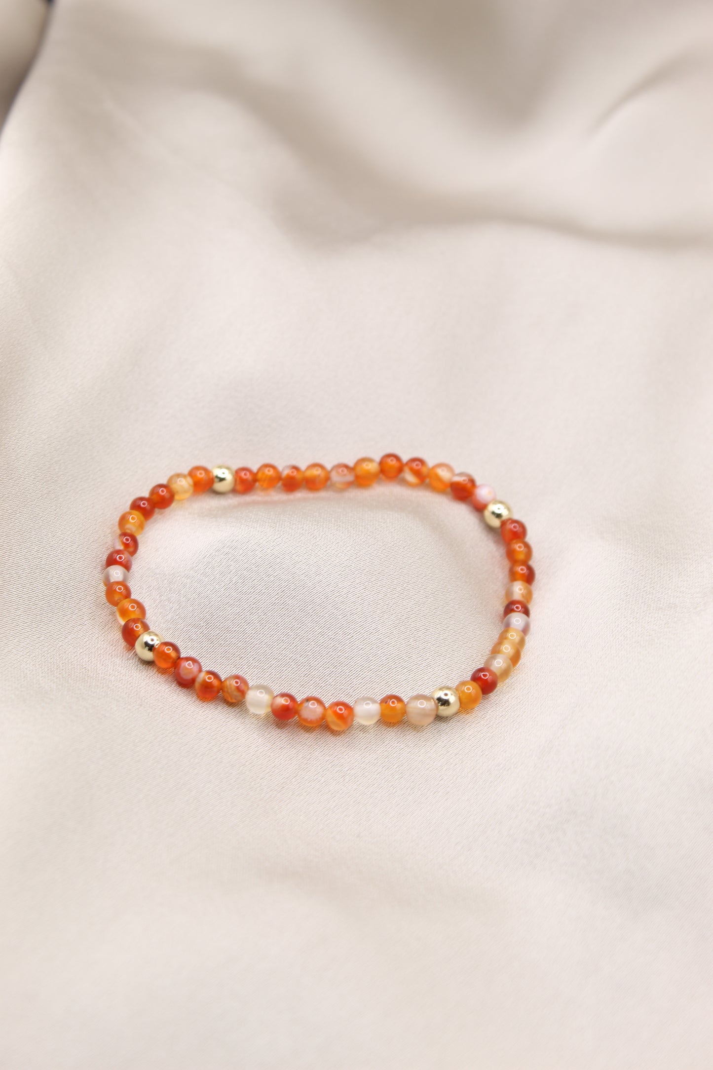 Carnelian 4mm beaded bracelet