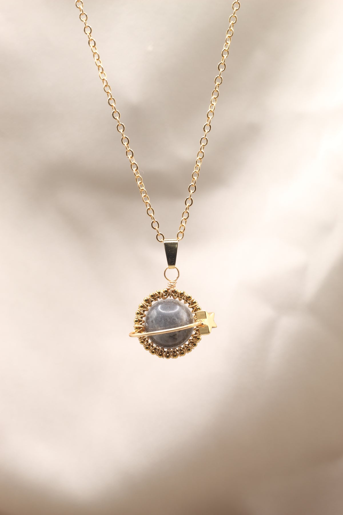 Transformation & Protection | Labradorite planet pendant necklace