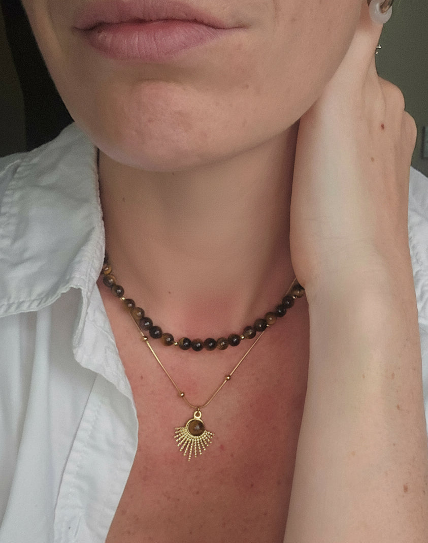 Tigers Eye Beaded Necklace