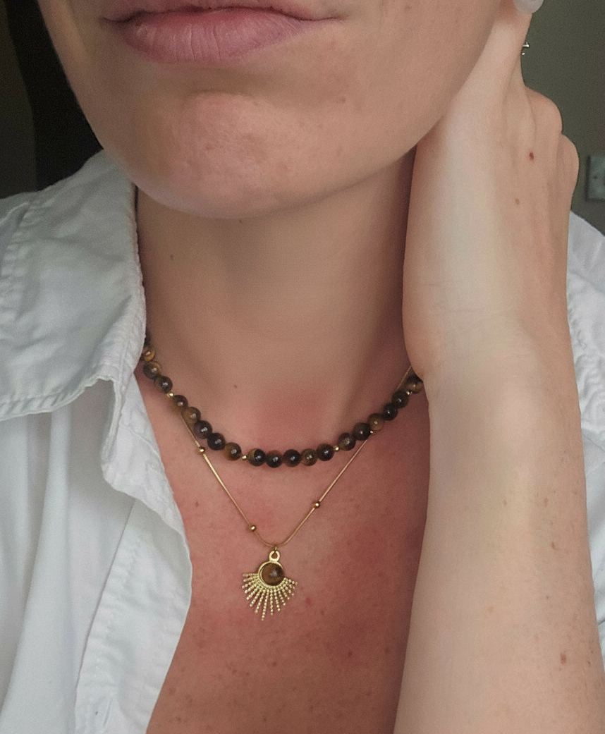 Tigers Eye Beaded Necklace
