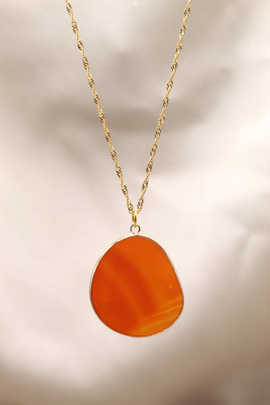 Creativity & Confidence | Carnelian large slice necklace
