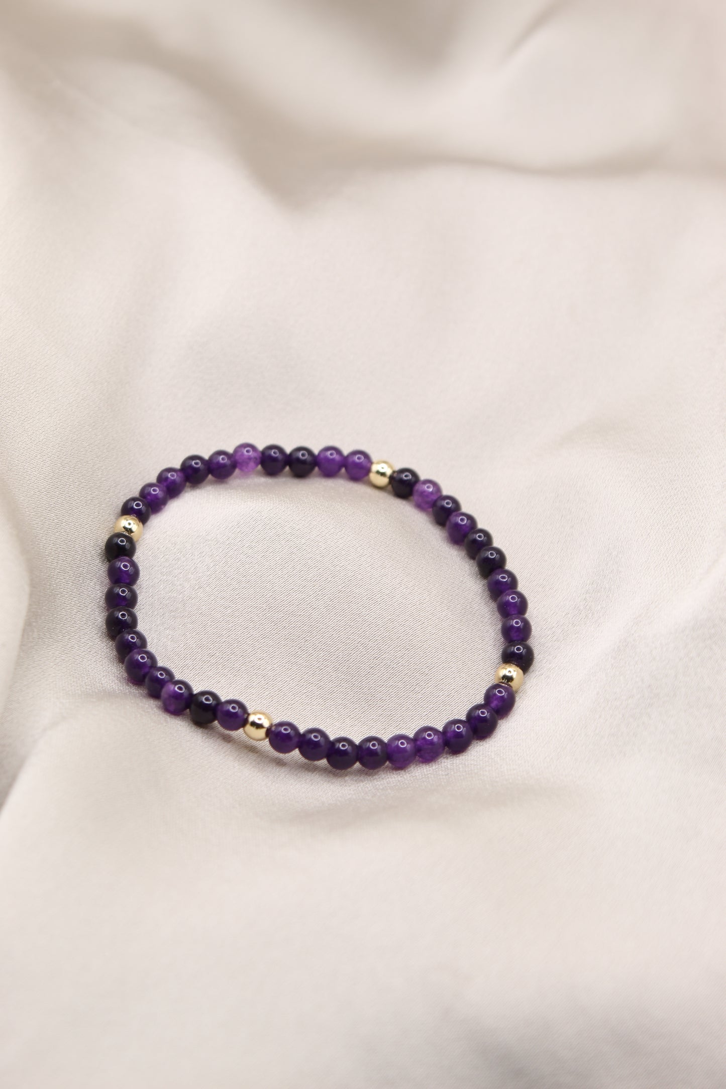 Amethyst 4mm beaded bracelet