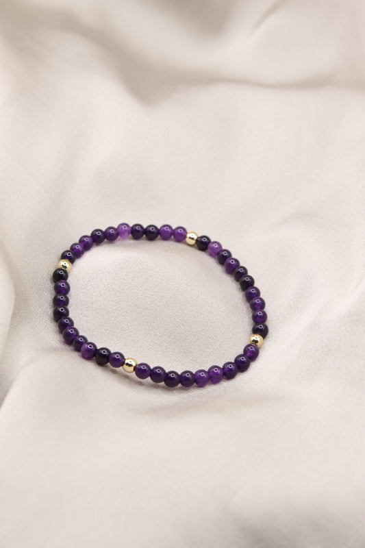 Amethyst 4mm beaded bracelet