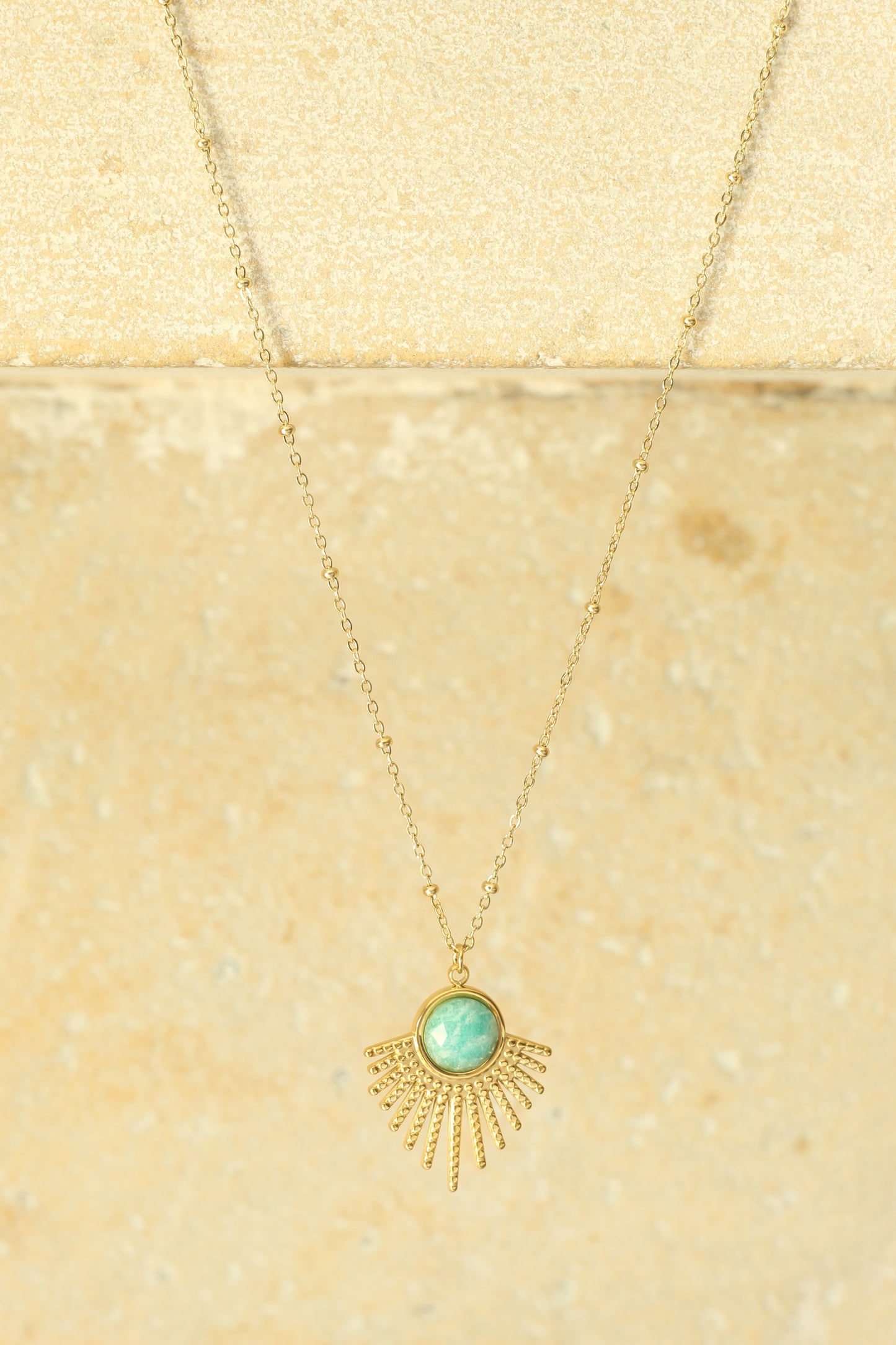 Clarity & Truth | Amazonite fan necklace