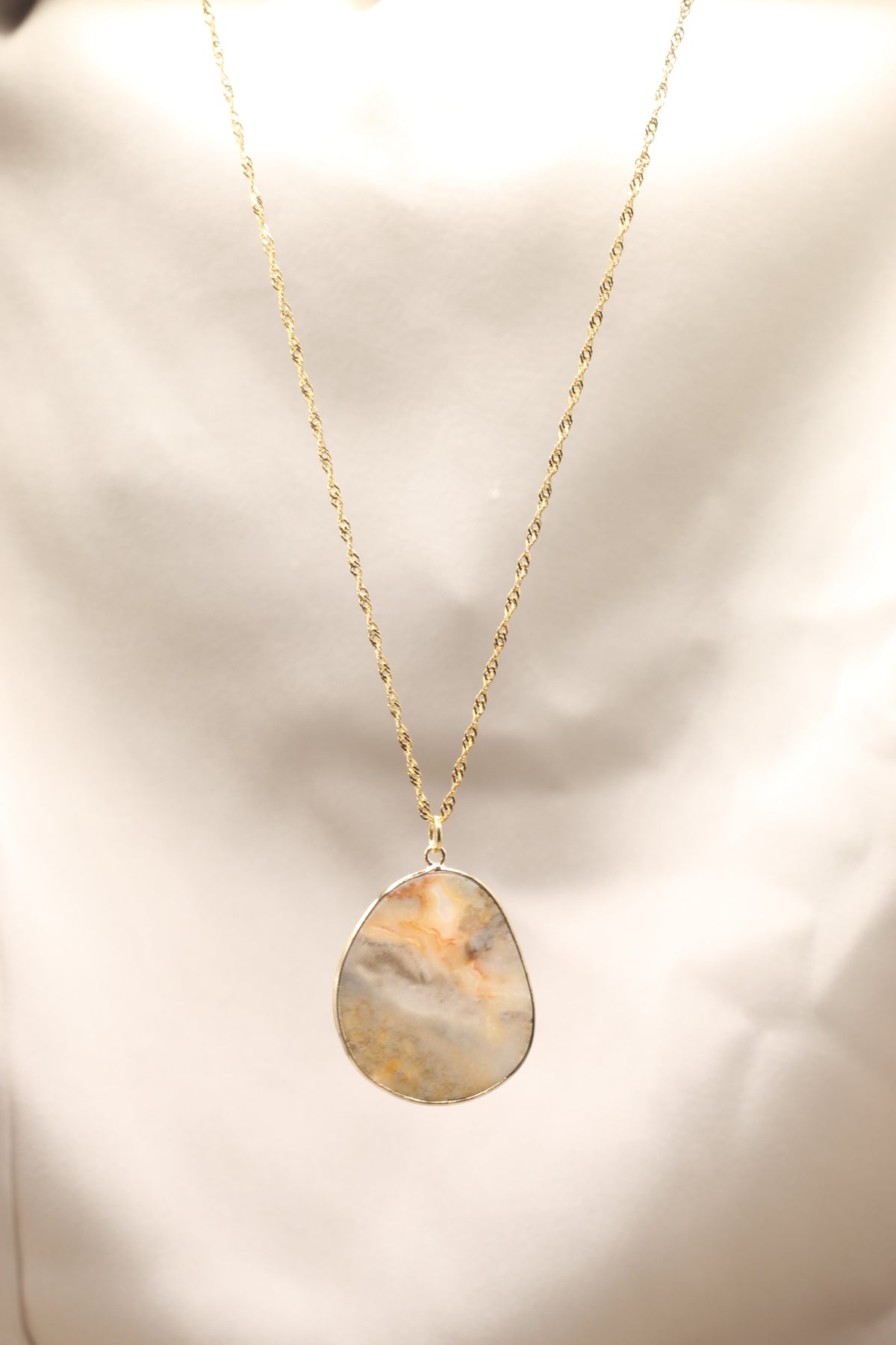 Laughter & light | Crazy Lace Agate | Large slice Necklace