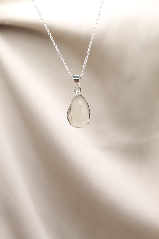 Libyan Desert Glass Teardrop Necklace