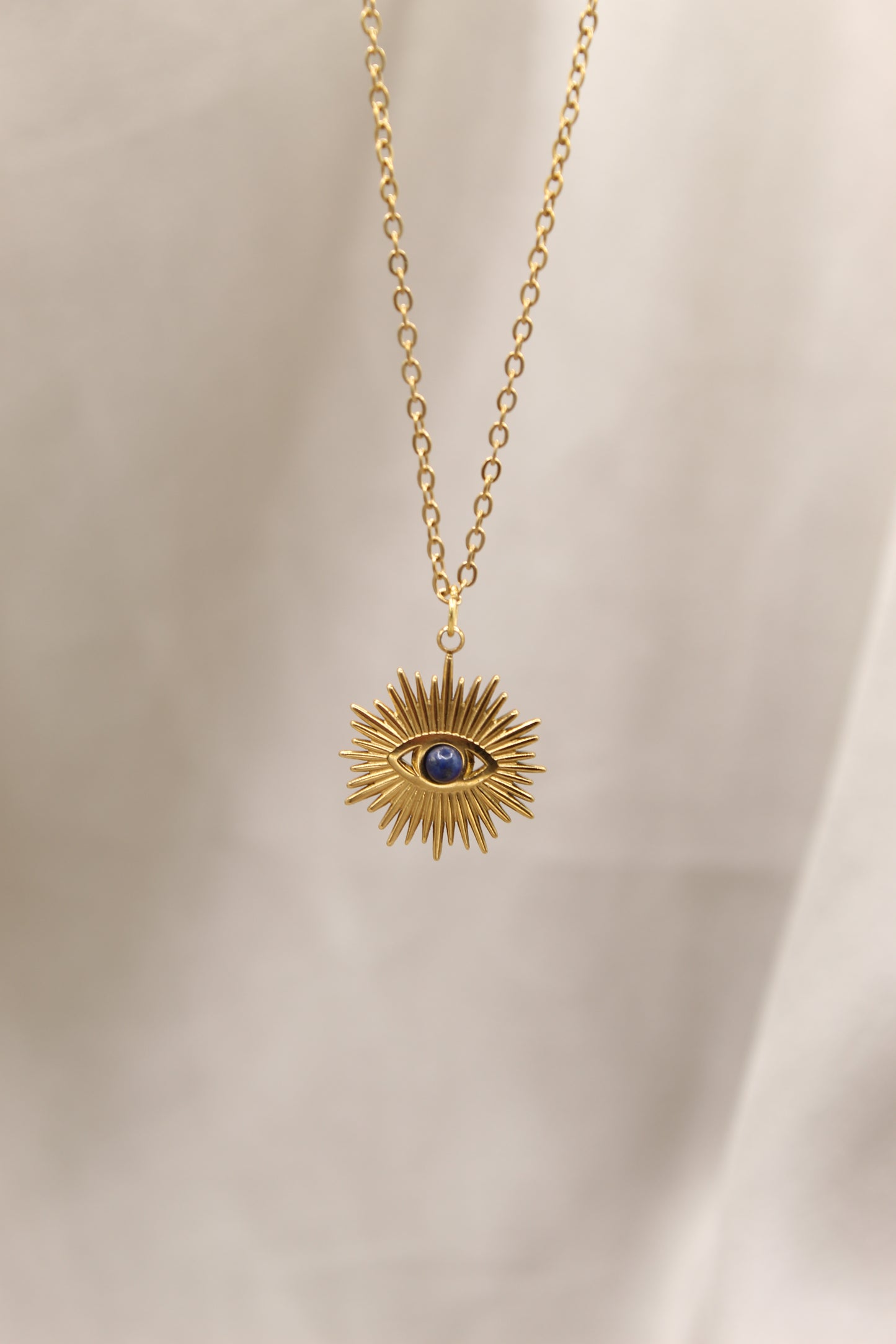 Lapis Lazuli 14K Gold Plated Eye pendant