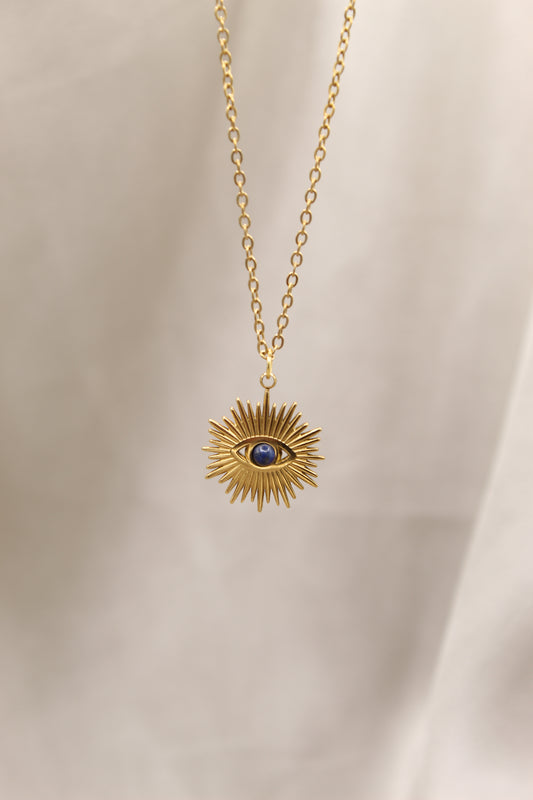 Lapis Lazuli 14K Gold Plated Eye pendant