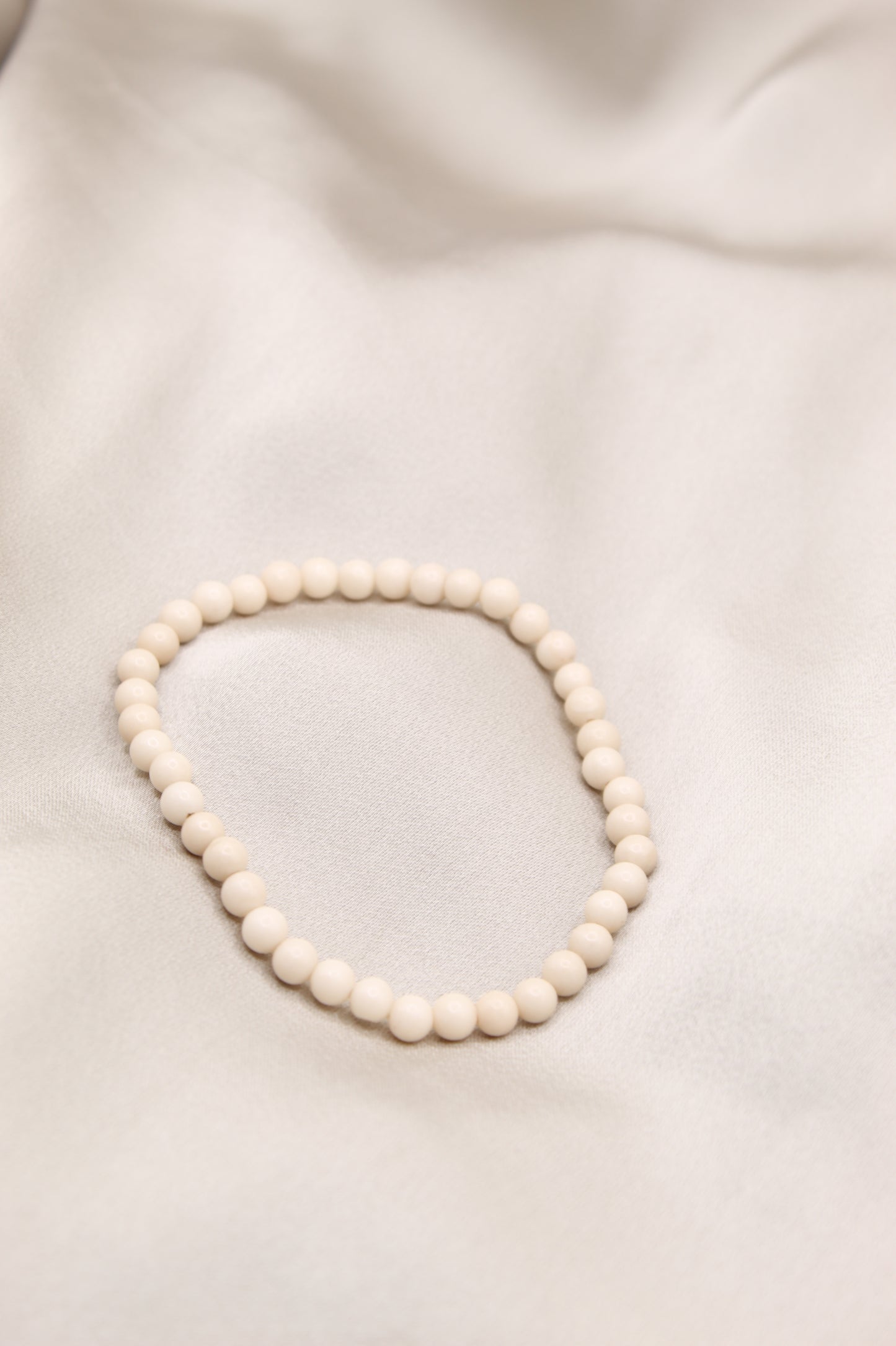 Fossil stone delicate beaded bracelet