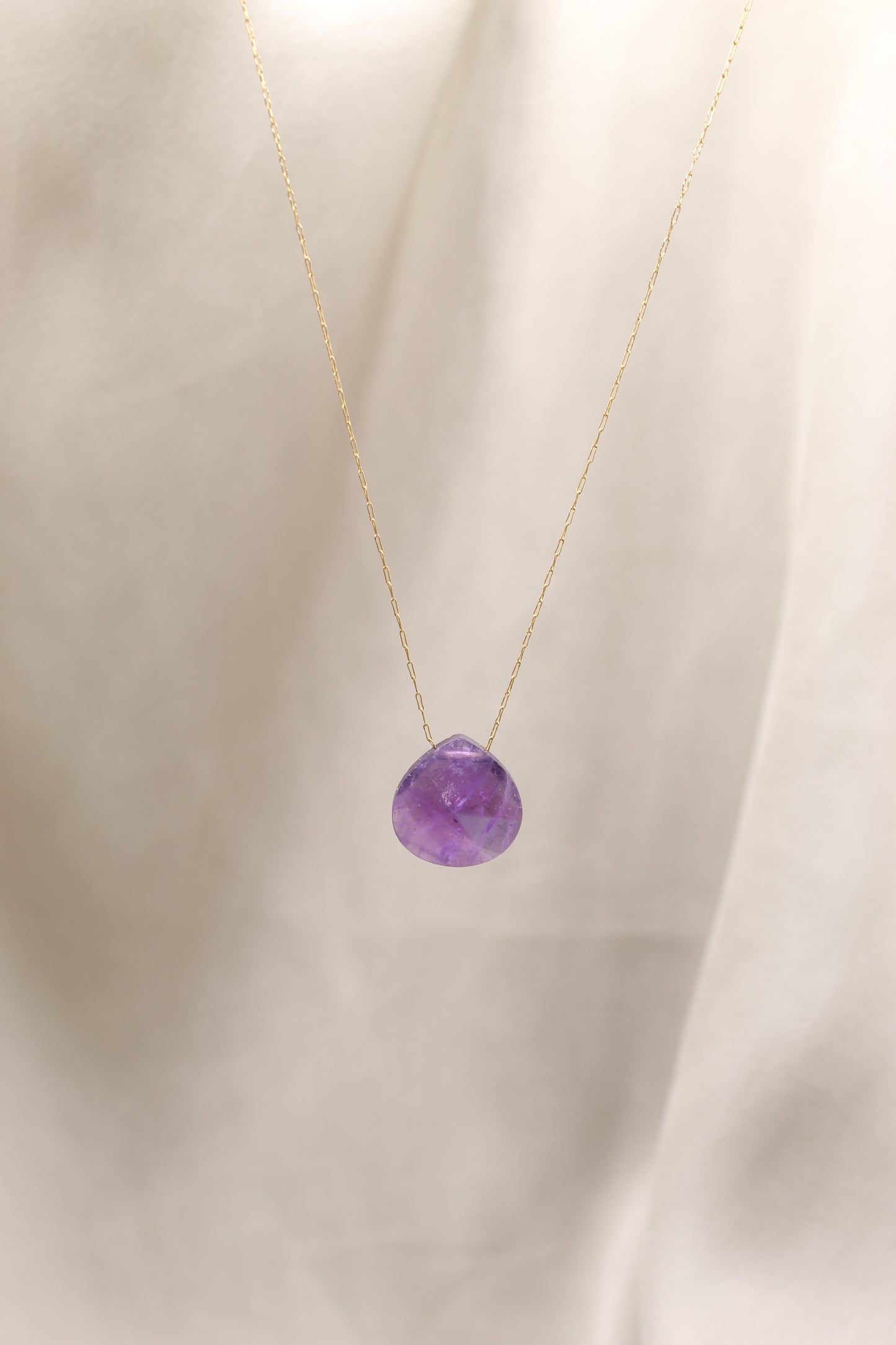 Amethyst droplet necklace
