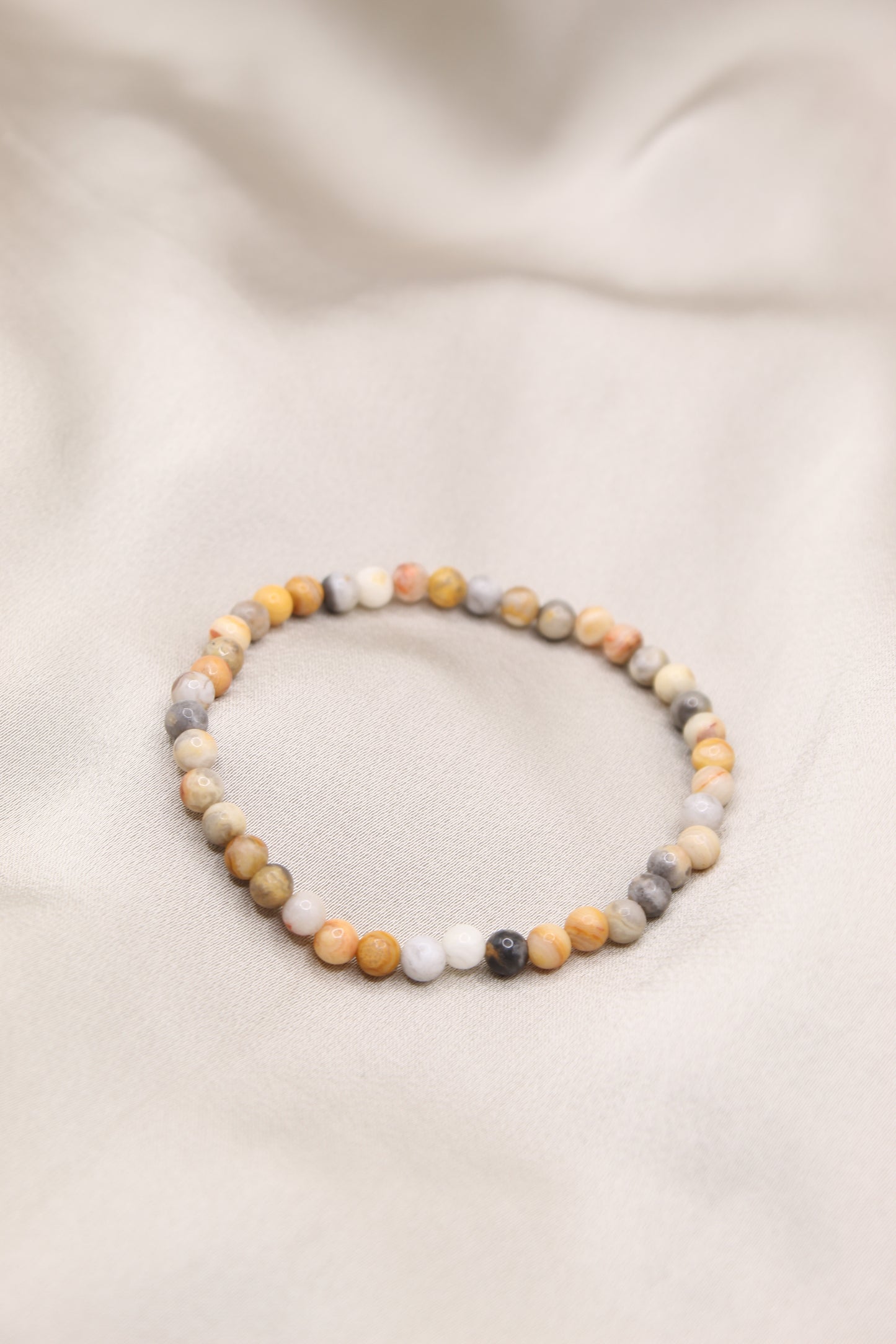 Crazy lace agate delicate beaded bracelet