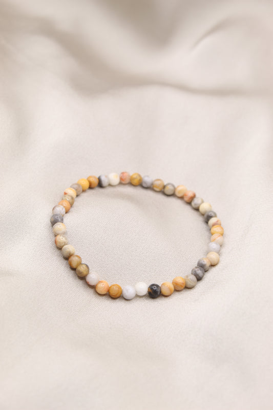 Crazy lace agate delicate beaded bracelet