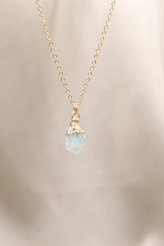 Gold fluorite rough pendant necklace