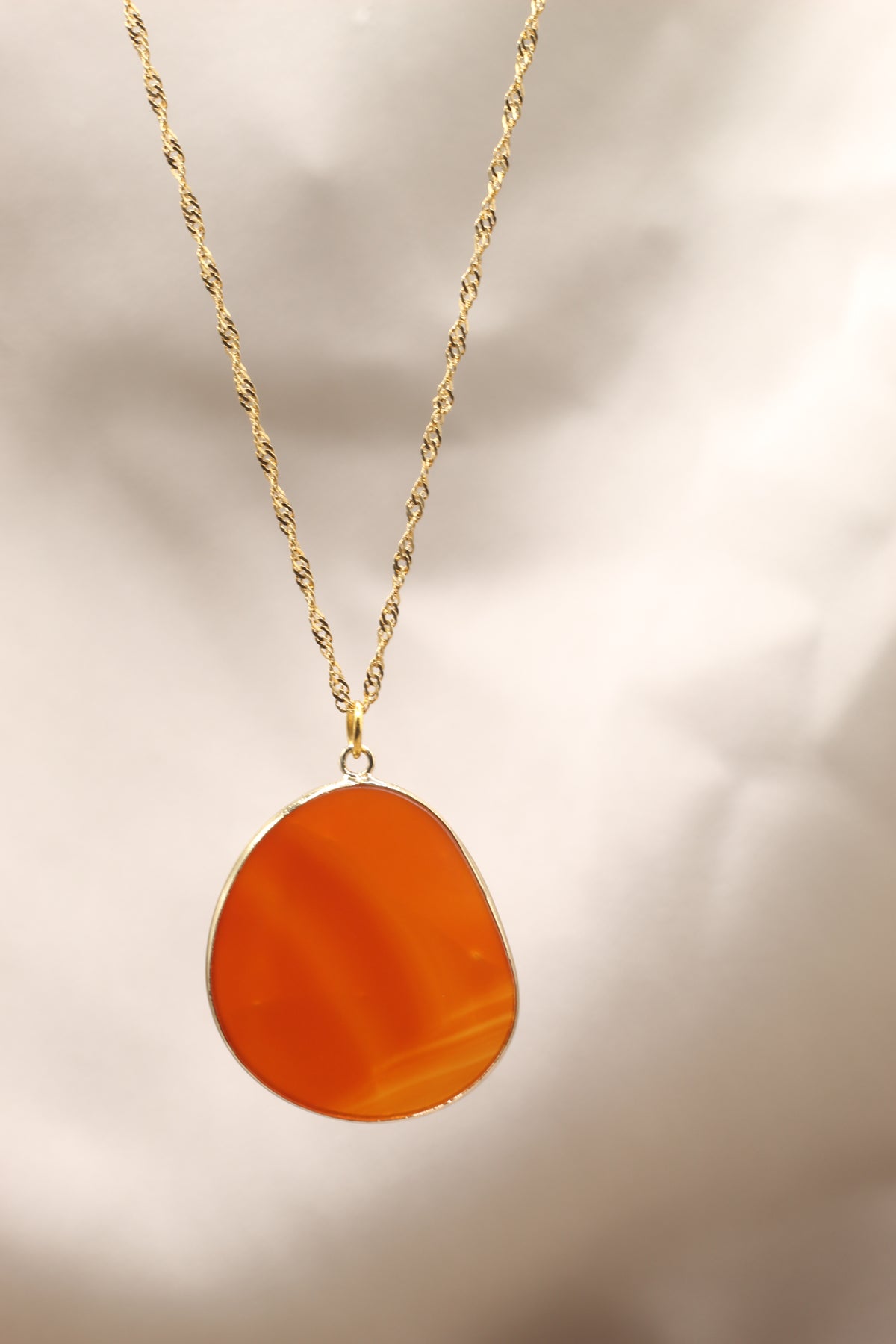 Creativity & Confidence | Carnelian large slice necklace