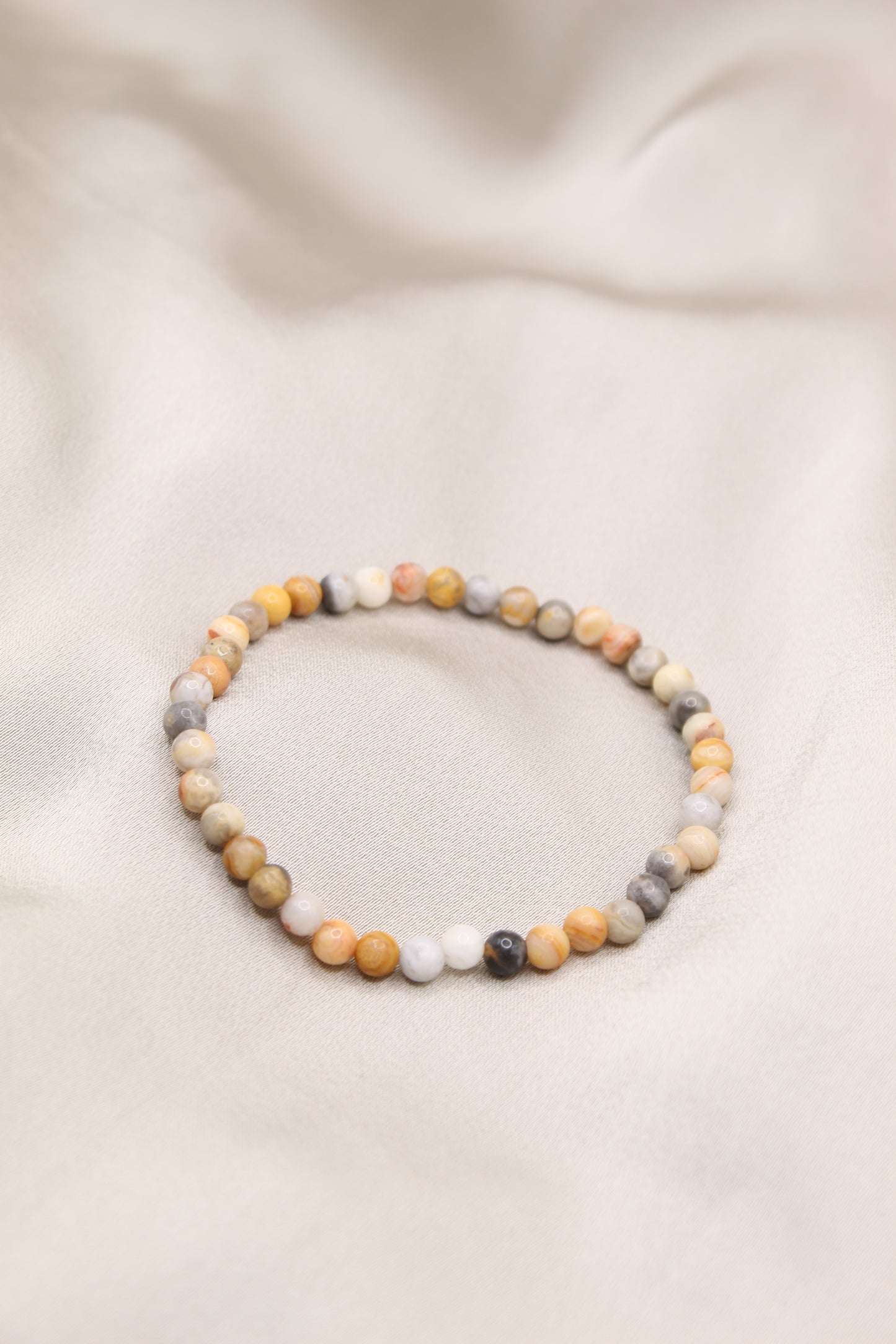 Crazy lace agate delicate beaded bracelet