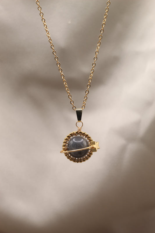 Transformation & Protection | Labradorite planet pendant necklace