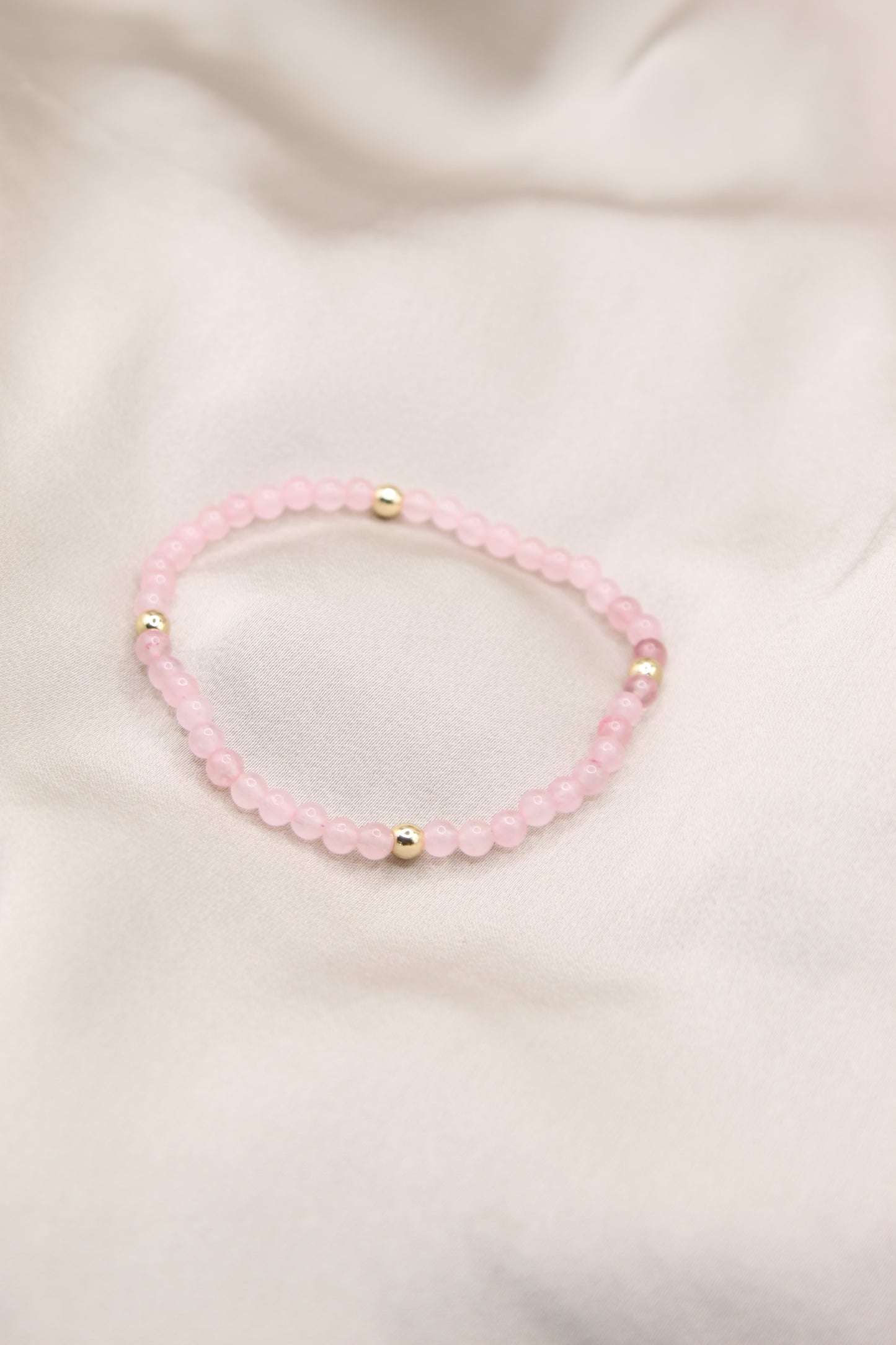 Rose quartz 4mm beaded bracelet