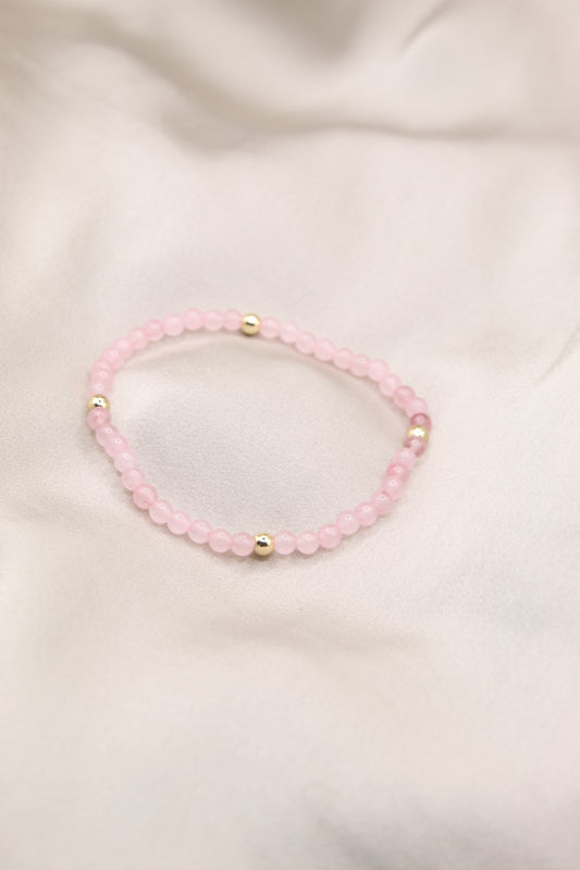Rose quartz 4mm beaded bracelet
