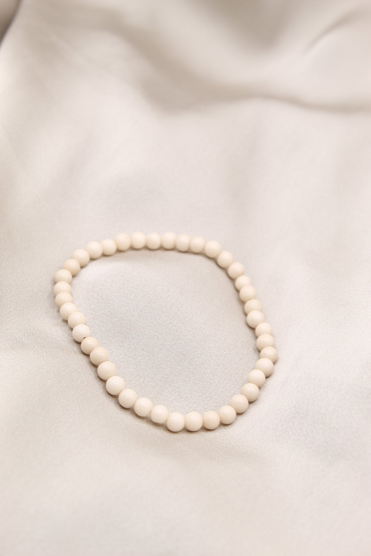 Fossil stone delicate beaded bracelet