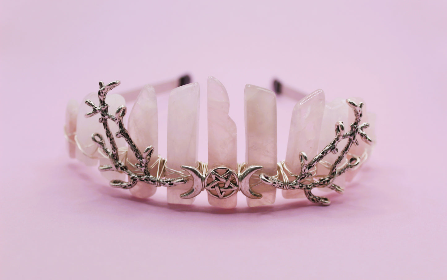 Rose Quartz Crystal Crown